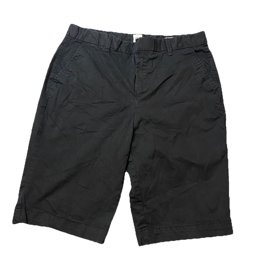 Gap Bermuda Chino Shorts Women's size 10 Tall Black Casual